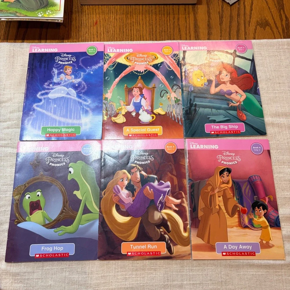 Disney Princess Phonics Scholastic Reading Adventures Books Lot of 14